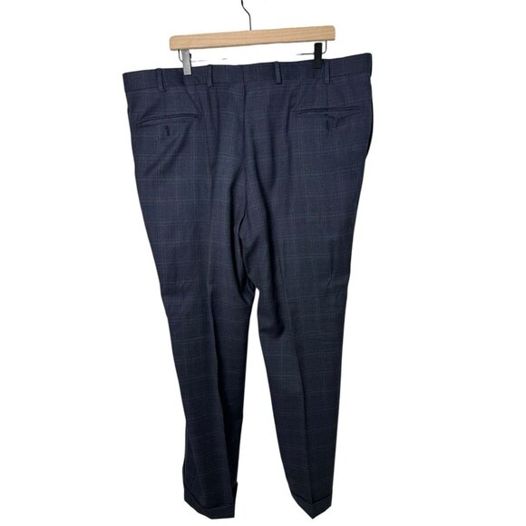 JOS A BANK Signature Gold Suit Men's 48R 42.5x30.5 Blue PLAID Check 100% Wool - Picture 13 of 16